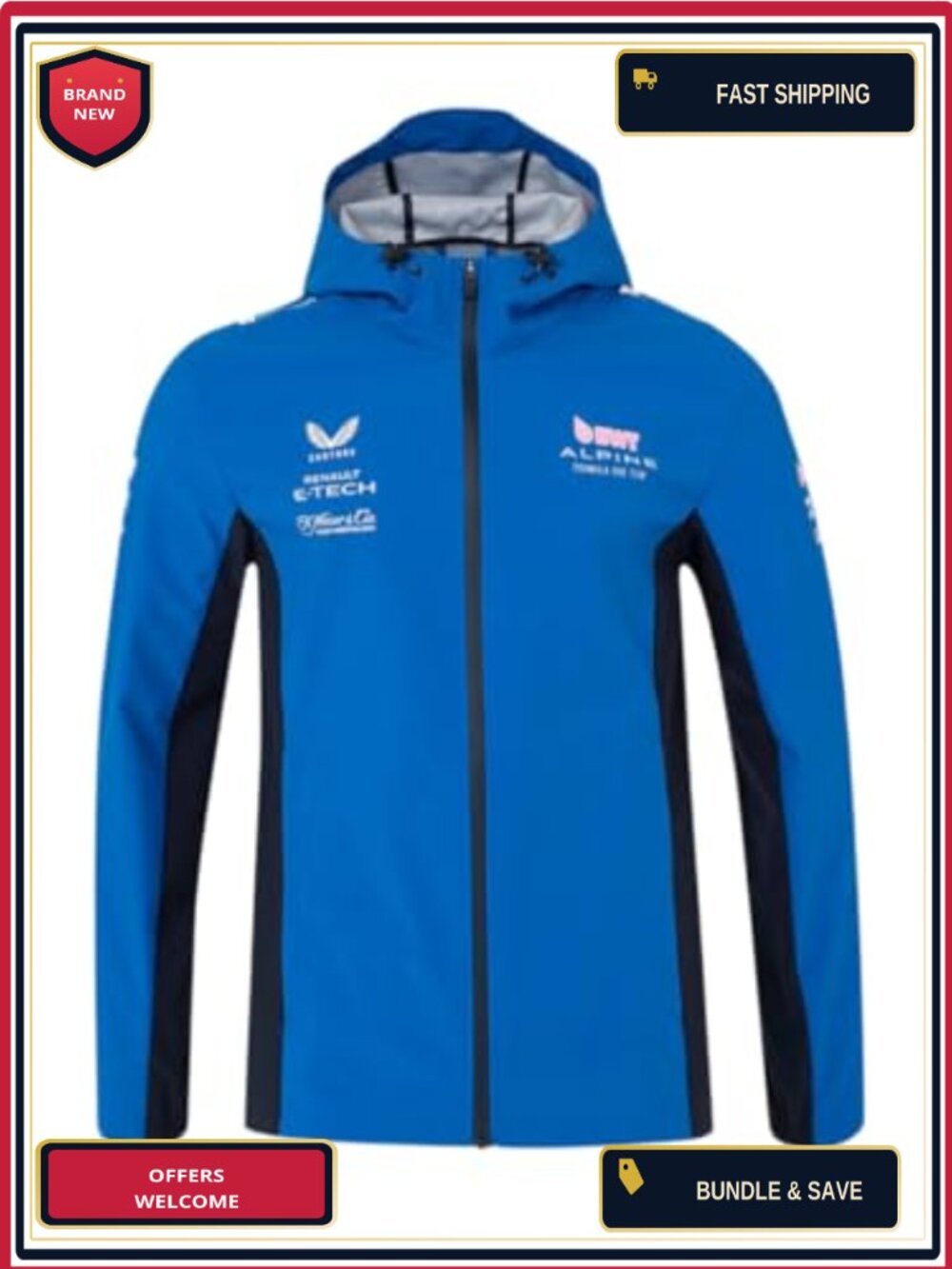 Water Resistant F1 Racing Team Windbreaker Jacket Polyester